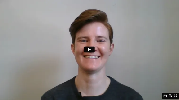 Still of video of Rachel Bunner